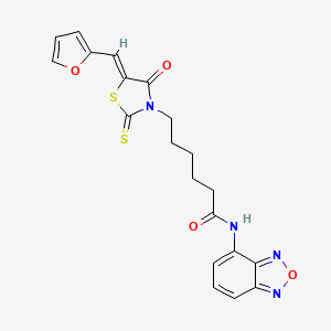 N-(2,1,3-benzoxadiazol-4-yl)-6-[(5Z)-5-(furan-2-ylmethylidene)-4-oxo-2-thioxo-1,3-thiazolidin-3-yl]hexanamide