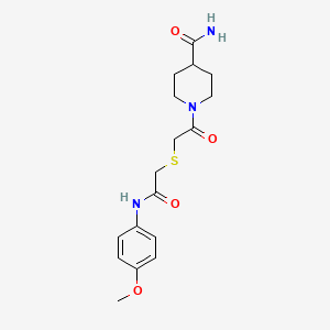 1-(2-{[N-(4-methoxyphenyl)carbamoyl]methylthio}acetyl)piperidine-4-carboxamide