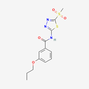 N-(5-(methylsulfonyl)-1,3,4-thiadiazol-2-yl)-3-propoxybenzamide