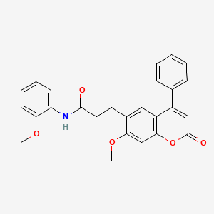 3-(7-methoxy-2-oxo-4-phenyl-2H-chromen-6-yl)-N-(2-methoxyphenyl)propanamide