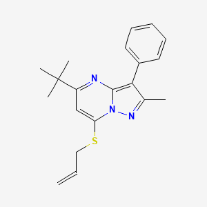 5-Tert-butyl-2-methyl-3-phenyl-7-(prop-2-en-1-ylsulfanyl)pyrazolo[1,5-a]pyrimidine