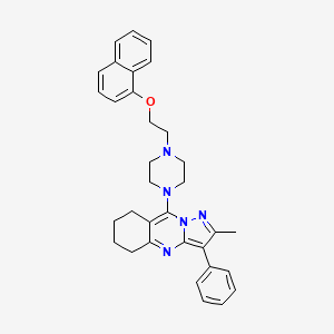 2-Methyl-9-{4-[2-(naphthalen-1-yloxy)ethyl]piperazin-1-yl}-3-phenyl-5,6,7,8-tetrahydropyrazolo[5,1-b]quinazoline