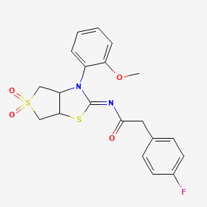 2-(4-fluorophenyl)-N-[(2E)-3-(2-methoxyphenyl)-5,5-dioxidotetrahydrothieno[3,4-d][1,3]thiazol-2(3H)-ylidene]acetamide