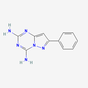 molecular formula C11H10N6 B12212345 7-Phenylpyrazolo[1,5-a][1,3,5]triazine-2,4-diamine 