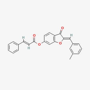 molecular formula C25H18O4 B12212356 (2Z)-2-(3-methylbenzylidene)-3-oxo-2,3-dihydro-1-benzofuran-6-yl (2E)-3-phenylprop-2-enoate 