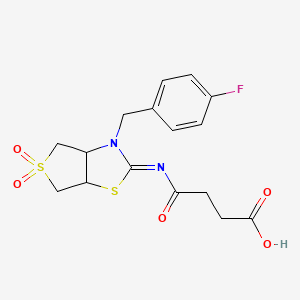 4-{[(2Z)-3-(4-fluorobenzyl)-5,5-dioxidotetrahydrothieno[3,4-d][1,3]thiazol-2(3H)-ylidene]amino}-4-oxobutanoic acid