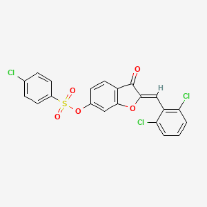 (2Z)-2-(2,6-dichlorobenzylidene)-3-oxo-2,3-dihydro-1-benzofuran-6-yl 4-chlorobenzenesulfonate