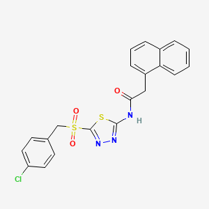 molecular formula C21H16ClN3O3S2 B12212449 N-{5-[(4-chlorobenzyl)sulfonyl]-1,3,4-thiadiazol-2-yl}-2-(naphthalen-1-yl)acetamide 