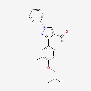 molecular formula C21H22N2O2 B12212452 3-[3-methyl-4-(2-methylpropoxy)phenyl]-1-phenyl-1H-pyrazole-4-carbaldehyde CAS No. 1020703-45-0