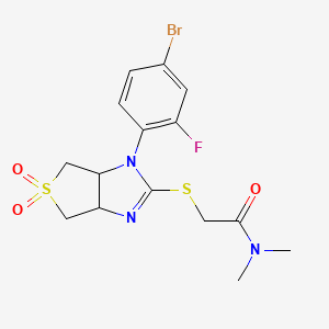 2-{[1-(4-bromo-2-fluorophenyl)-5,5-dioxido-3a,4,6,6a-tetrahydro-1H-thieno[3,4-d]imidazol-2-yl]sulfanyl}-N,N-dimethylacetamide