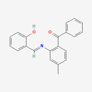 molecular formula C21H17NO2 B12212476 2-{[(2-Benzoyl-5-methylphenyl)imino]methyl}phenol 