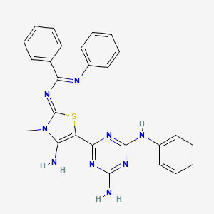 N-{4-amino-5-[4-amino-6-(phenylamino)-1,3,5-triazin-2-yl]-3-methyl-2,3-dihydro-1,3-thiazol-2-ylidene}-N'-phenylbenzenecarboximidamide