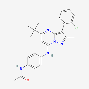 molecular formula C25H26ClN5O B12212490 N-(4-{[5-tert-butyl-3-(2-chlorophenyl)-2-methylpyrazolo[1,5-a]pyrimidin-7-yl]amino}phenyl)acetamide 