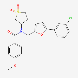 molecular formula C23H22ClNO5S B12212523 N-{[5-(3-chlorophenyl)furan-2-yl]methyl}-N-(1,1-dioxidotetrahydrothiophen-3-yl)-4-methoxybenzamide 