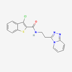 molecular formula C17H13ClN4OS B12212524 3-chloro-N-[2-([1,2,4]triazolo[4,3-a]pyridin-3-yl)ethyl]-1-benzothiophene-2-carboxamide 