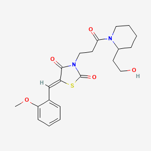 3-{3-[2-(2-Hydroxyethyl)piperidyl]-3-oxopropyl}-5-[(2-methoxyphenyl)methylene]-1,3-thiazolidine-2,4-dione