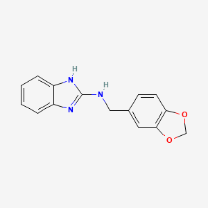 molecular formula C15H13N3O2 B1221255 N-(1,3-benzodioxol-5-ylmethyl)-1H-benzimidazol-2-amine 
