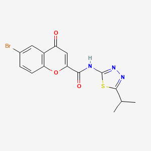 molecular formula C15H12BrN3O3S B12212576 6-bromo-4-oxo-N-[5-(propan-2-yl)-1,3,4-thiadiazol-2-yl]-4H-chromene-2-carboxamide 