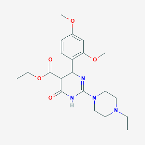 Ethyl 6-(2,4-dimethoxyphenyl)-2-(4-ethylpiperazin-1-yl)-4-oxo-1,4,5,6-tetrahydropyrimidine-5-carboxylate