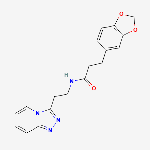 3-(1,3-benzodioxol-5-yl)-N-[2-([1,2,4]triazolo[4,3-a]pyridin-3-yl)ethyl]propanamide