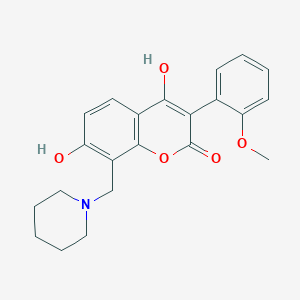 4,7-dihydroxy-3-(2-methoxyphenyl)-8-(piperidin-1-ylmethyl)-2H-chromen-2-one