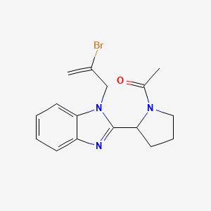 molecular formula C16H18BrN3O B12212599 1-Acetyl-2-[1-(2-bromoprop-2-enyl)benzimidazol-2-yl]pyrrolidine 