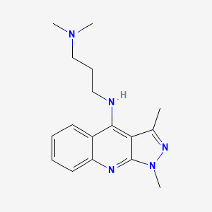 B1221260 4-(3-Dimethylpropylamino)-1,3-dimethyl-lH-pyrazolo(3,4-b)quinoline CAS No. 25627-79-6