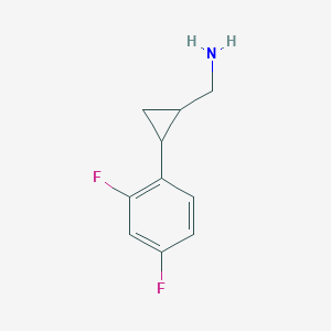 molecular formula C10H11F2N B12212603 Cyclopropanemethanamine, 2-(2,4-difluorophenyl)- 