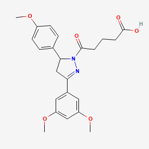 5-[3-(3,5-dimethoxyphenyl)-5-(4-methoxyphenyl)-4,5-dihydro-1H-pyrazol-1-yl]-5-oxopentanoic acid