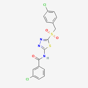 3-chloro-N-{5-[(4-chlorobenzyl)sulfonyl]-1,3,4-thiadiazol-2-yl}benzamide