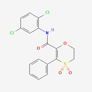 molecular formula C17H13Cl2NO4S B12212634 N-(2,5-dichlorophenyl)-3-phenyl-5,6-dihydro-1,4-oxathiine-2-carboxamide 4,4-dioxide 