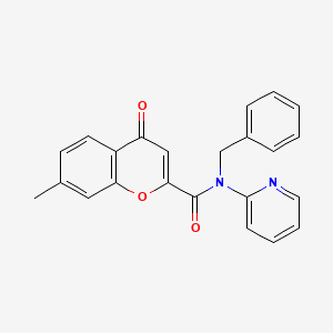 molecular formula C23H18N2O3 B12212669 N-benzyl-7-methyl-4-oxo-N-(pyridin-2-yl)-4H-chromene-2-carboxamide 