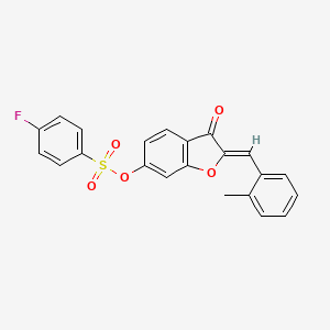 (2Z)-2-(2-methylbenzylidene)-3-oxo-2,3-dihydro-1-benzofuran-6-yl 4-fluorobenzenesulfonate