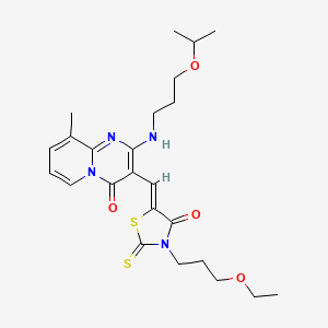 3-{(Z)-[3-(3-ethoxypropyl)-4-oxo-2-thioxo-1,3-thiazolidin-5-ylidene]methyl}-9-methyl-2-{[3-(propan-2-yloxy)propyl]amino}-4H-pyrido[1,2-a]pyrimidin-4-one