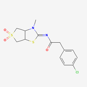 2-(4-chlorophenyl)-N-[(2Z)-3-methyl-5,5-dioxidotetrahydrothieno[3,4-d][1,3]thiazol-2(3H)-ylidene]acetamide