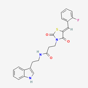 3-[(5Z)-5-(2-fluorobenzylidene)-2,4-dioxo-1,3-thiazolidin-3-yl]-N-[2-(1H-indol-3-yl)ethyl]propanamide