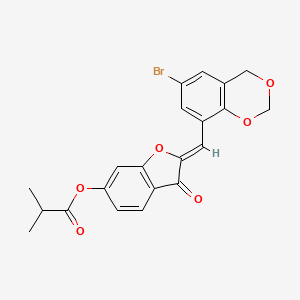 molecular formula C21H17BrO6 B12212727 (2Z)-2-[(6-bromo-4H-1,3-benzodioxin-8-yl)methylidene]-3-oxo-2,3-dihydro-1-benzofuran-6-yl 2-methylpropanoate 