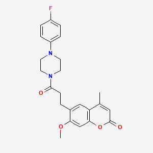 molecular formula C24H25FN2O4 B12212741 6-(3-(4-(4-fluorophenyl)piperazin-1-yl)-3-oxopropyl)-7-methoxy-4-methyl-2H-chromen-2-one 