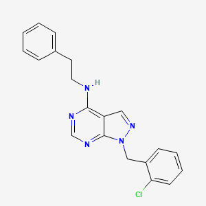 molecular formula C20H18ClN5 B12212766 1-(2-chlorobenzyl)-N-(2-phenylethyl)-1H-pyrazolo[3,4-d]pyrimidin-4-amine 