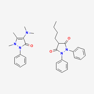 molecular formula C32H37N5O3 B1221277 Irgapyrin CAS No. 8064-79-7