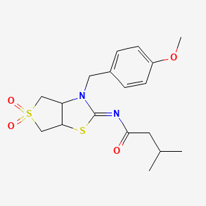 N-[(2Z)-3-(4-methoxybenzyl)-5,5-dioxidotetrahydrothieno[3,4-d][1,3]thiazol-2(3H)-ylidene]-3-methylbutanamide