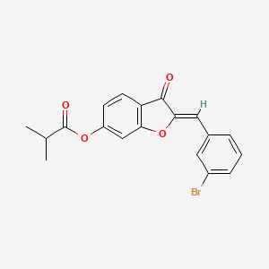 molecular formula C19H15BrO4 B12212784 2-[(3-Bromophenyl)methylene]-3-oxobenzo[3,4-b]furan-6-yl 2-methylpropanoate 