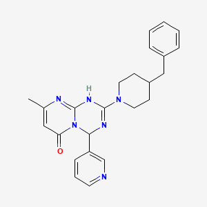 2-(4-benzylpiperidin-1-yl)-8-methyl-4-(pyridin-3-yl)-1,4-dihydro-6H-pyrimido[1,2-a][1,3,5]triazin-6-one