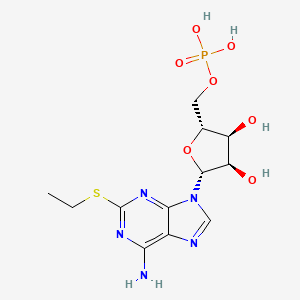 molecular formula C12H18N5O7PS B1221280 [(2R,3S,4R,5R)-5-(6-amino-2-ethylsulfanylpurin-9-yl)-3,4-dihydroxyoxolan-2-yl]methyl dihydrogen phosphate CAS No. 70804-86-3