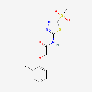 2-(2-methylphenoxy)-N-[(2Z)-5-(methylsulfonyl)-1,3,4-thiadiazol-2(3H)-ylidene]acetamide