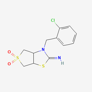 molecular formula C12H13ClN2O2S2 B12212812 3-(2-chlorobenzyl)tetrahydrothieno[3,4-d][1,3]thiazol-2(3H)-imine 5,5-dioxide 