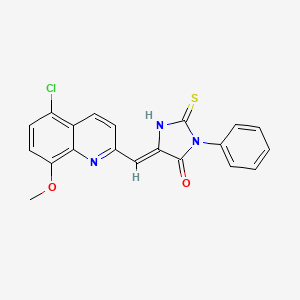 molecular formula C20H14ClN3O2S B12212846 (5Z)-5-[(5-chloro-8-methoxyquinolin-2-yl)methylidene]-3-phenyl-2-thioxoimidazolidin-4-one 