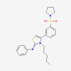 N-[(2Z)-3-pentyl-4-[3-(pyrrolidin-1-ylsulfonyl)phenyl]-1,3-thiazol-2(3H)-ylidene]aniline