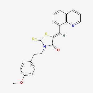 molecular formula C22H18N2O2S2 B12212853 (5Z)-3-[2-(4-methoxyphenyl)ethyl]-5-(quinolin-8-ylmethylidene)-2-thioxo-1,3-thiazolidin-4-one 