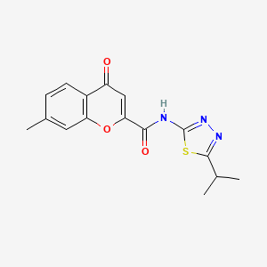 molecular formula C16H15N3O3S B12212861 7-methyl-4-oxo-N-[(2Z)-5-(propan-2-yl)-1,3,4-thiadiazol-2(3H)-ylidene]-4H-chromene-2-carboxamide 